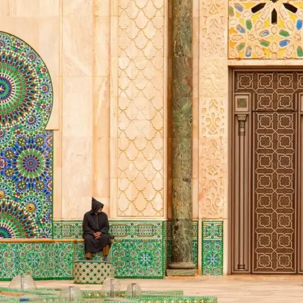 Casablanca, Morocco: Ornate exterior brass door of Hassan II Mosque